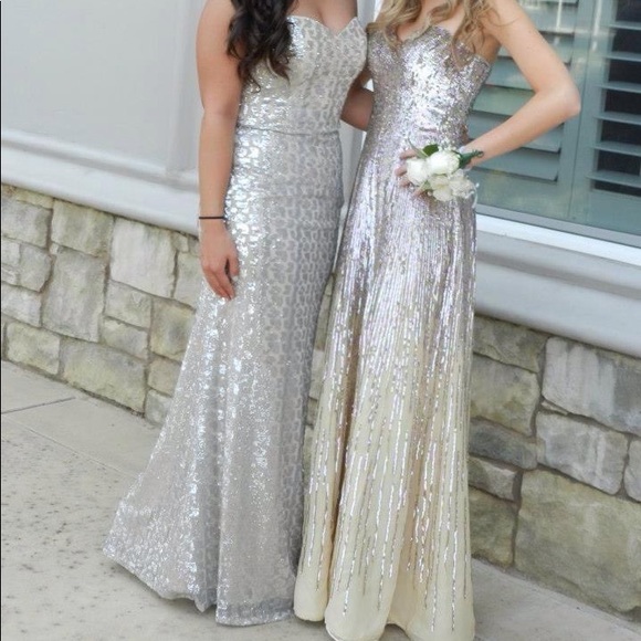 PROM DRESS - silver sequin gown - Picture 3 of 6